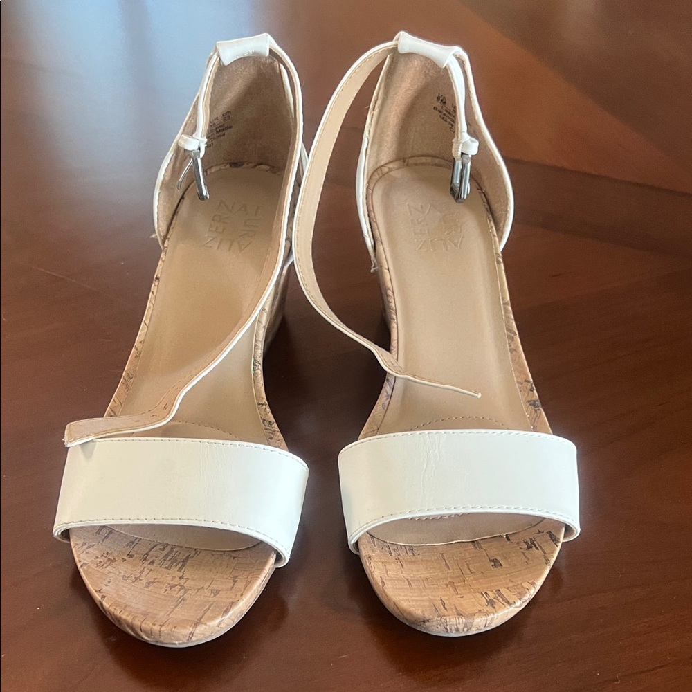 Naturalizer Cream Wedge Sandals